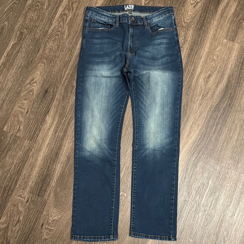 Men's Dark Blue Jeans Straight Fit 34x32